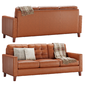 Aiden 3-Seater Leather Sofa With Track Arms