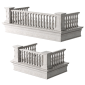 Classic Marble Balcony with Petite Marble Balusters and Square Columns