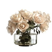 Bouquet of roses in a glass vase