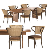 Faure Table Amira Armless Chair Set