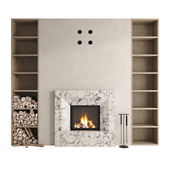 Decorative wall with fireplace 65