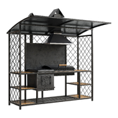 Barbecue in loft style with roof barbecue area 2