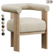 Natural Oak Curved Accent Chair