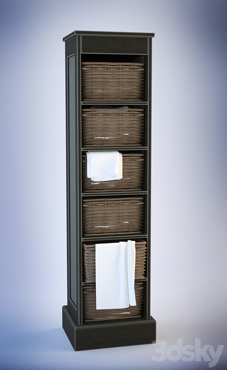Rack with baskets for linen - Bathroom furniture - 3D model