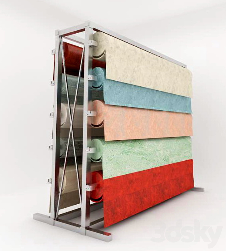 Rack with linoleum - Shop - 3D model