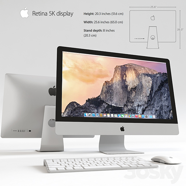 Ios Style Computer Monitor Monitor Apple Retina 5K - PC & other electronics - 3D model