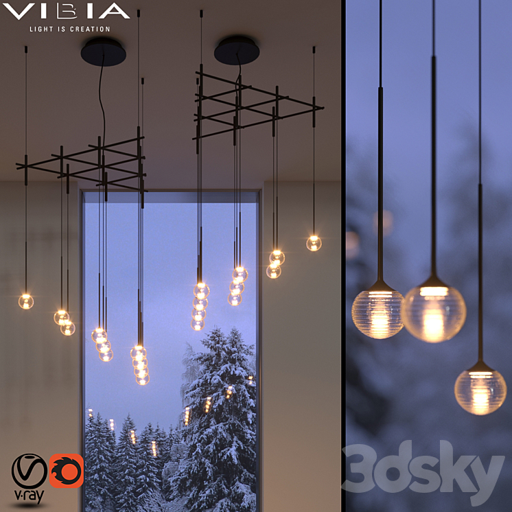Vibia Algorithm 0825 - Pendant light - 3D model