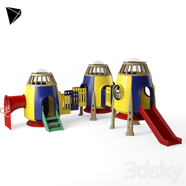 Kids Rocket Playground - Playground - 3D model