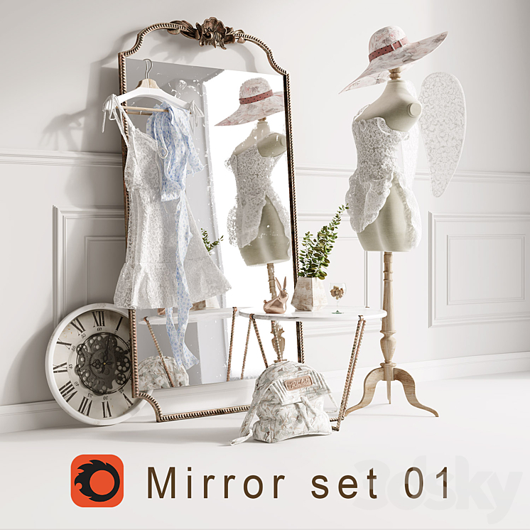 Set Mirror 01 loft - Other decorative objects - 3D model