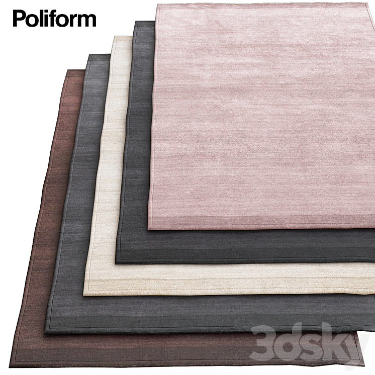 Poliform Sample Area Rug Plain gray poliform rugs - Carpets - 3D model