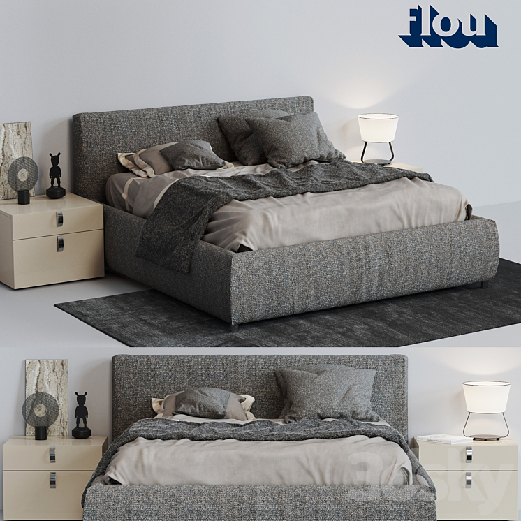Flou Merkurio V1 - Bed - 3D model