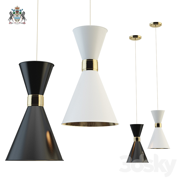 Delightfull black_white cairo pendant - Pendant light - 3D model