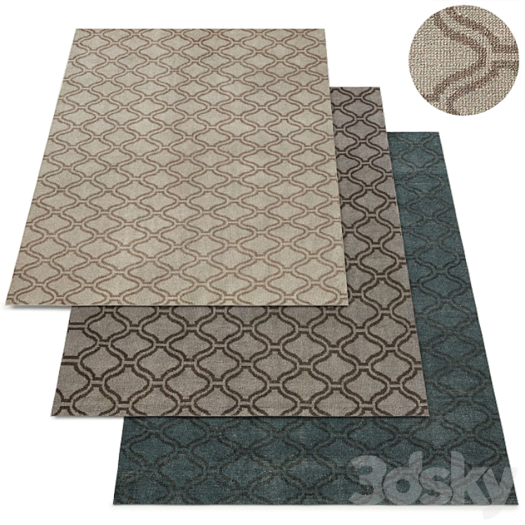 Trah Pattern Rug Tirah Rug RH Collection - Carpets - 3D model