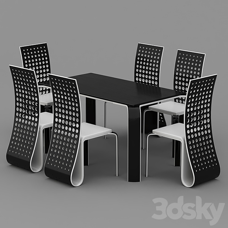 Push Table - Table + Chair - 3D model