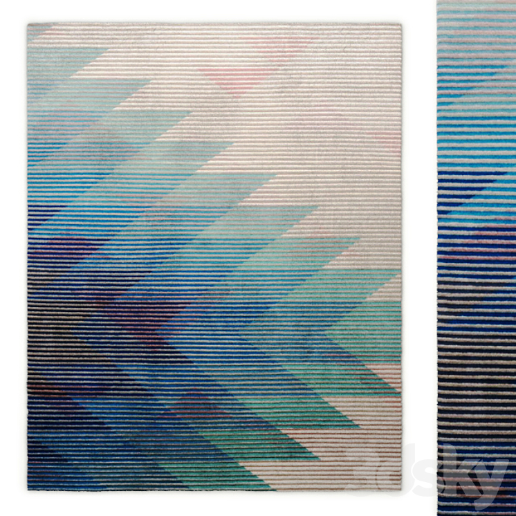 Lake blue rug - Carpets - 3D model