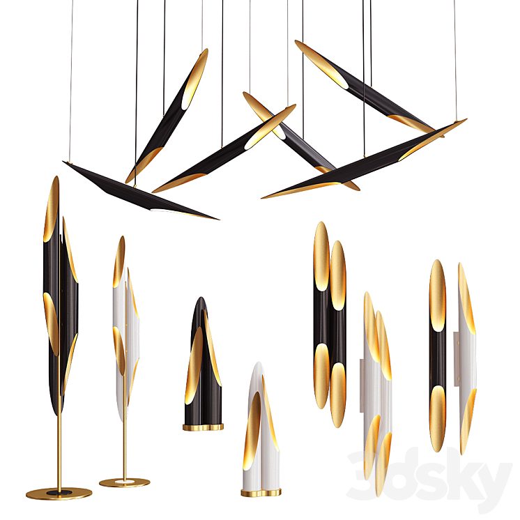 Delightfull Coltrane Collection - 5 types - Pendant light - 3D model