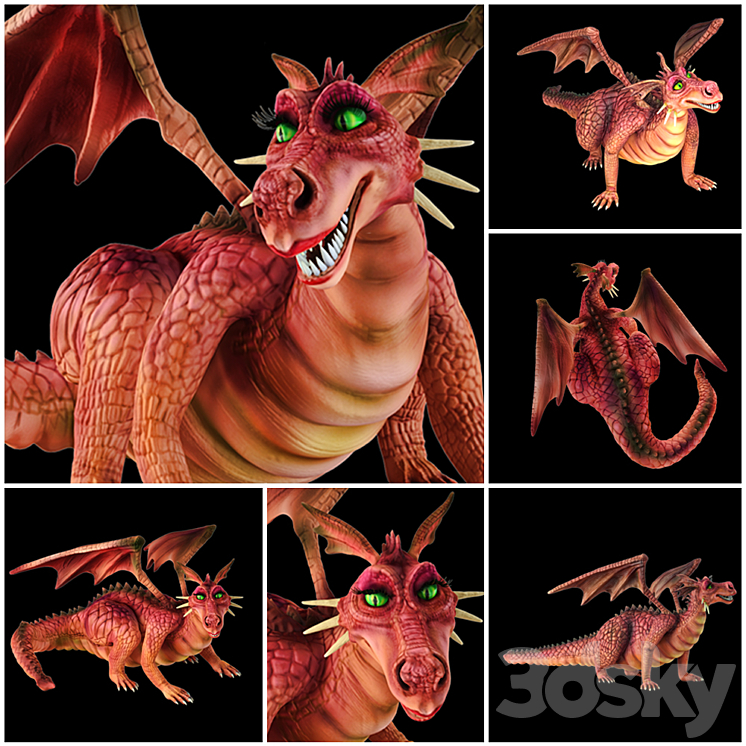 the-dragon-from-the-cartoon-shrek-toy-3d-model