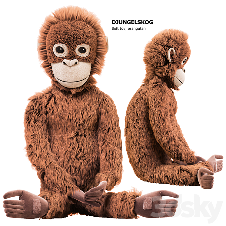 DJUNGELSKOG Soft toy orangutan Ikea soft toy DUNGELSKOGEN orangutan Ikea Toy 3D model