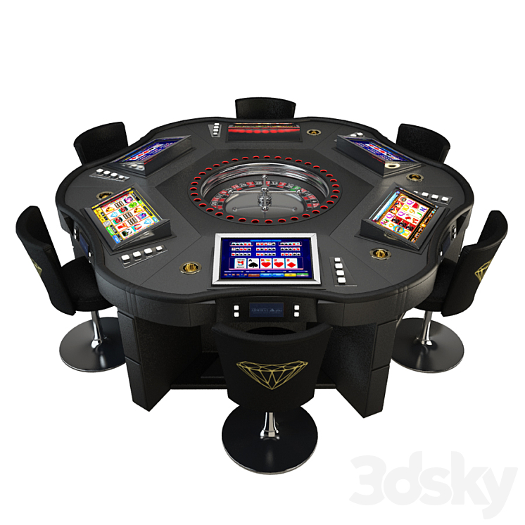 Game Table - Roulette Wheel Royal Crown - Miscellaneous - 3D model