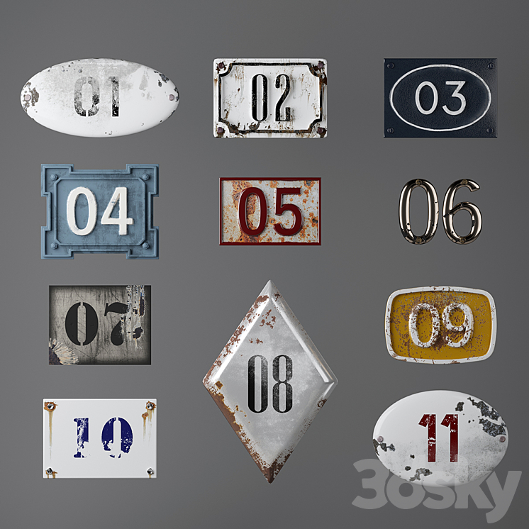 Old numbers - Miscellaneous - 3D model