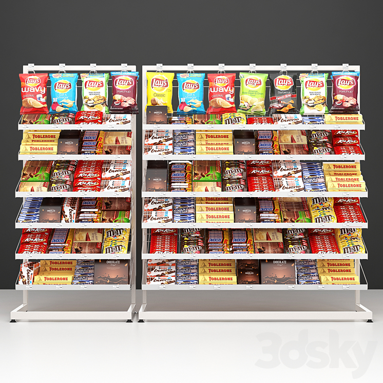 Checkout racks with filling. - Shop - 3D model