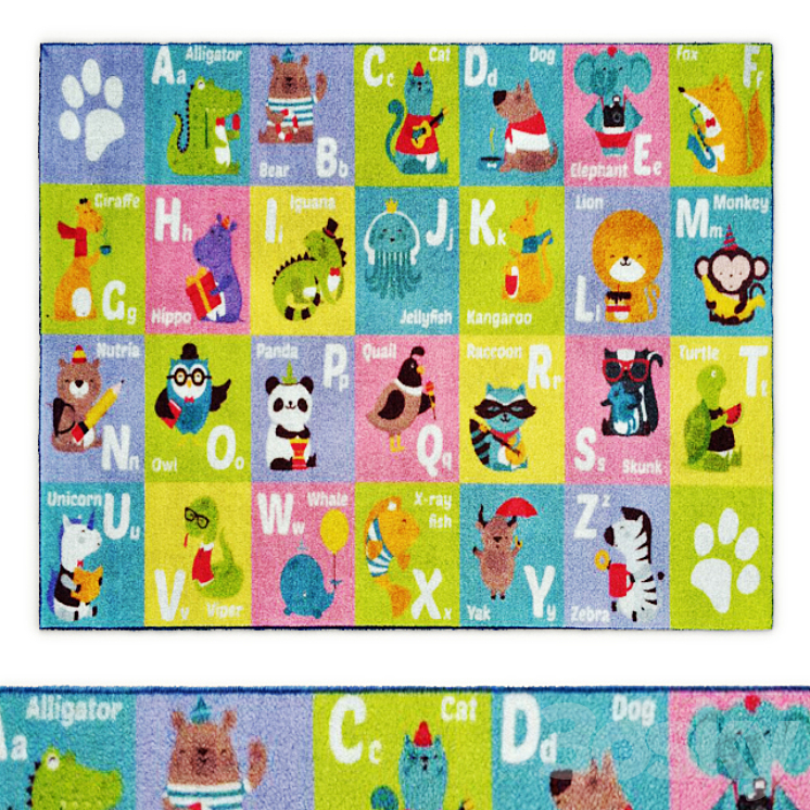Animal Abc Rug Multi-Color Kids ABC Alphabet Animal Area Rug - Carpets - 3D model