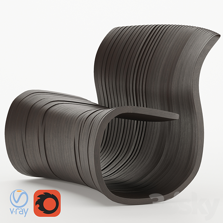 Riddle WOOD Pietro Estrada - Chair - 3D model