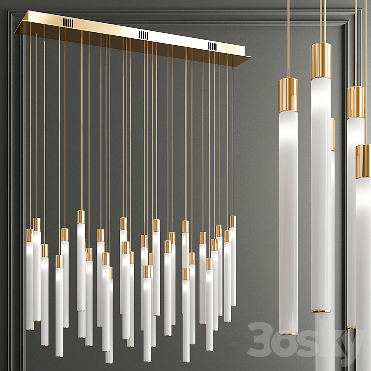 Tooby Rectangular LED Multi-Light Pendant - Pendant light - 3D model
