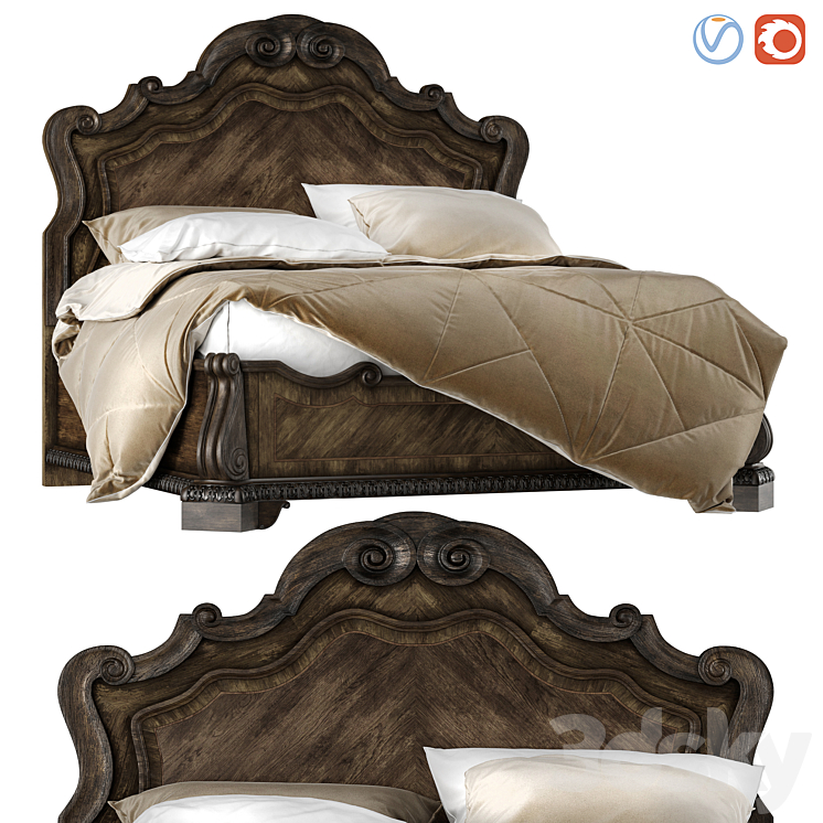 Hooker Furniture Bedroom Rhapsody King Panel Bed - Bed - 3D model