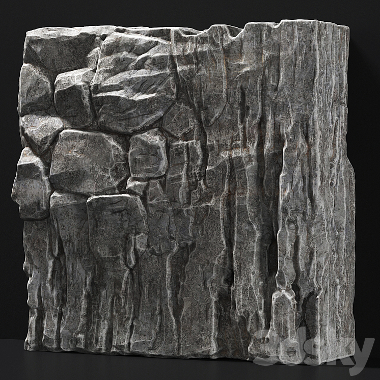 Large Slab Rocks Slab stone rock granite huge n2 - Environment elements - 3D model