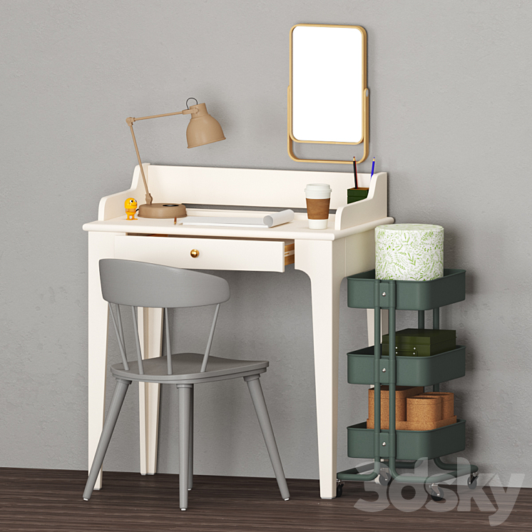 IKEA Working Table set - Office furniture - 3D model