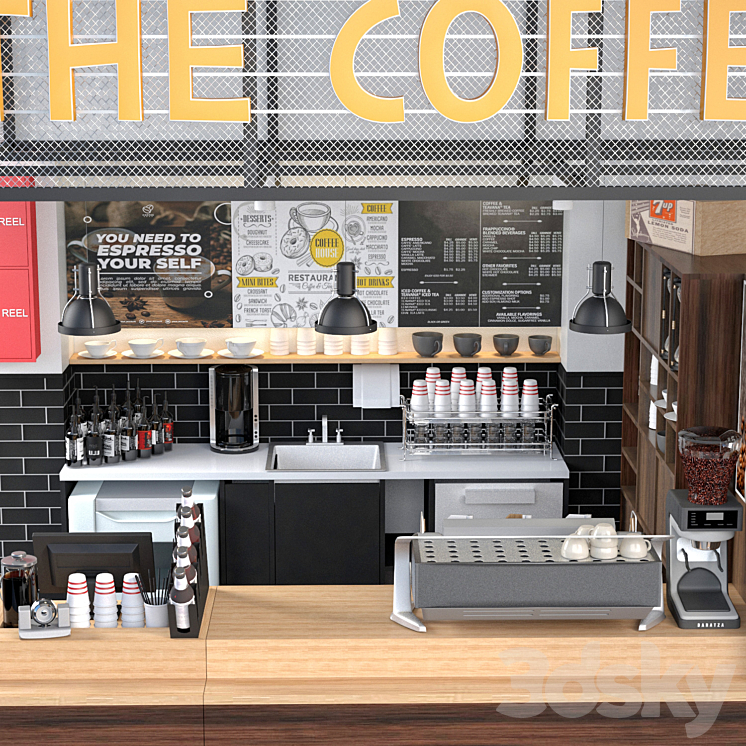 JC Coffee Shop 6 - Restaurant - 3D model JC Coffee Shop 6 - Restaurant - 3D model