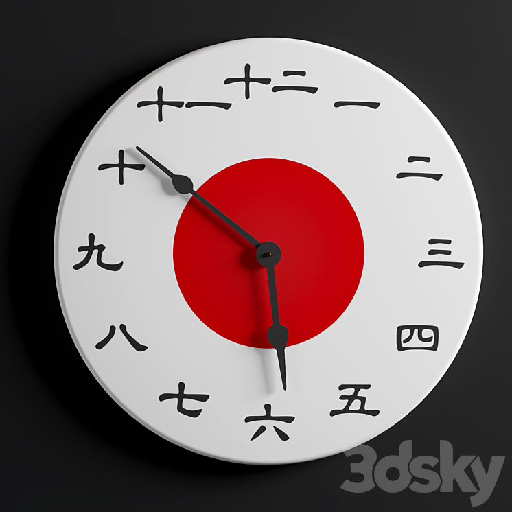 Japanese Ruler Clock Japanese wallclock - Watches & Clocks - 3D model