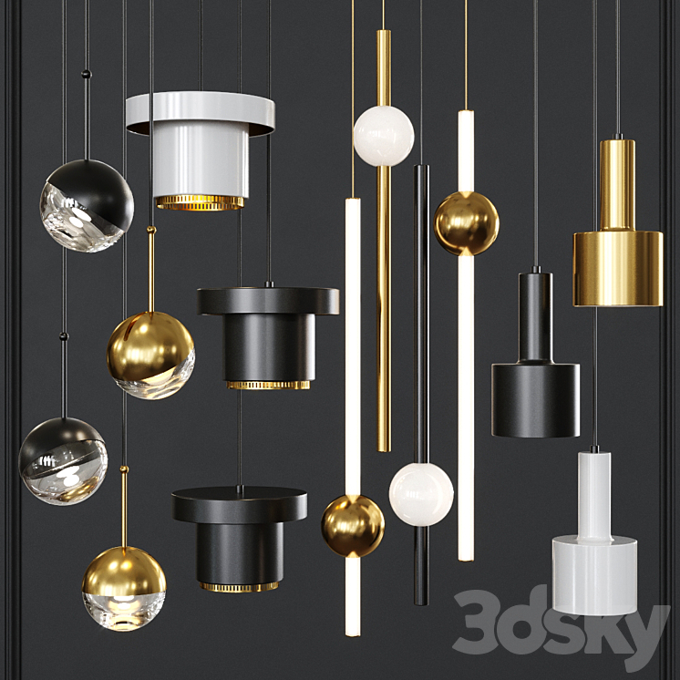 Pendant lights set 018 - Pendant light - 3D model
