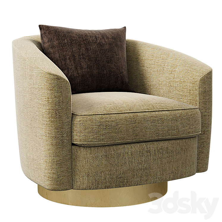 Camino Leather Swivel Chair Bernhardt Interiors - Arm chair - 3D model