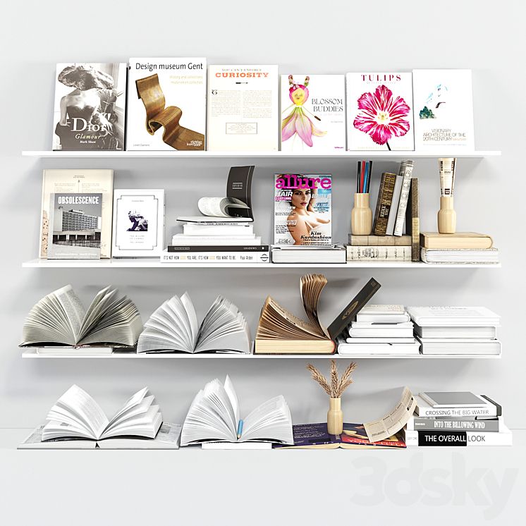 Book stack set vol 2 - Books - 3D model