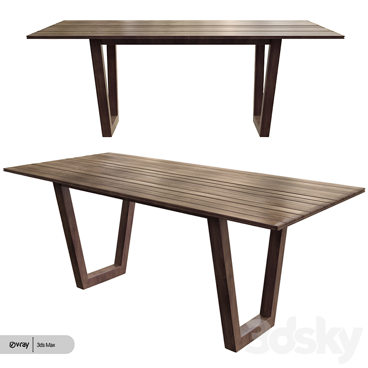 Logan expandable dining table - Table - 3D model
