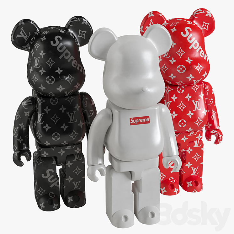 Bearbrick Supreme Set Toy 3D model