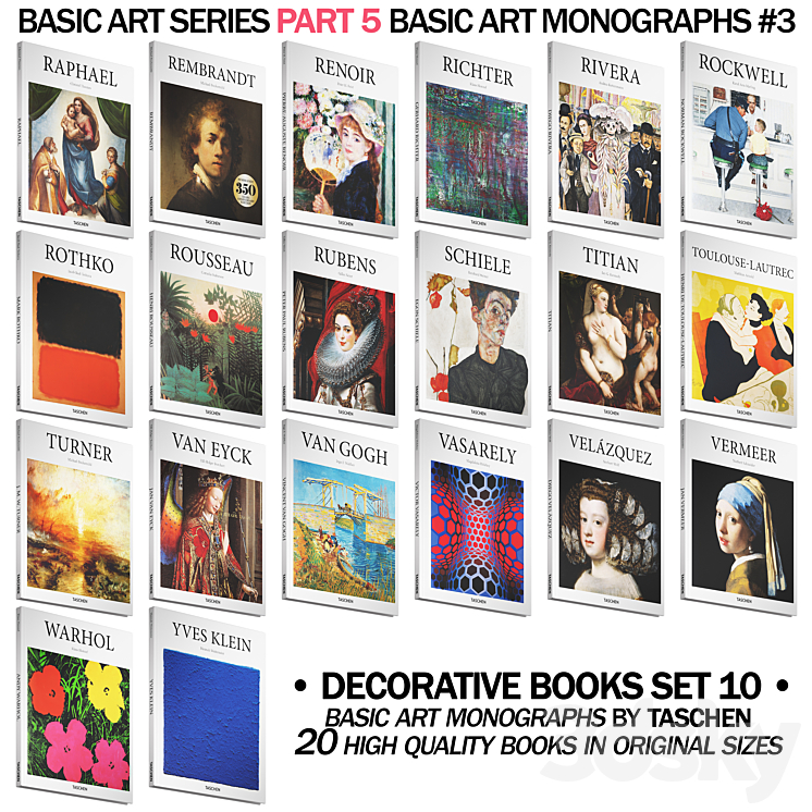 051_Decorative books set 10 Basic Art Series 05 - Books - 3D model