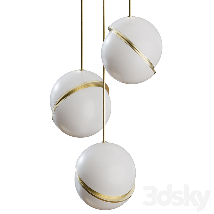 Mini Crescent Chandelier 3 Piece by Lee Broom - Pendant light - 3D model