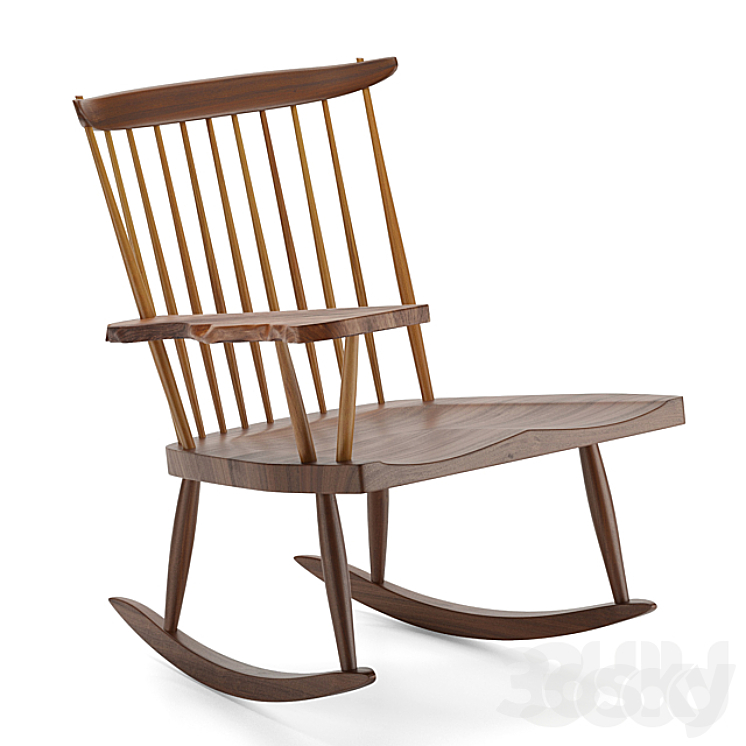 George Nakashima rocking chair - Arm chair - 3D model