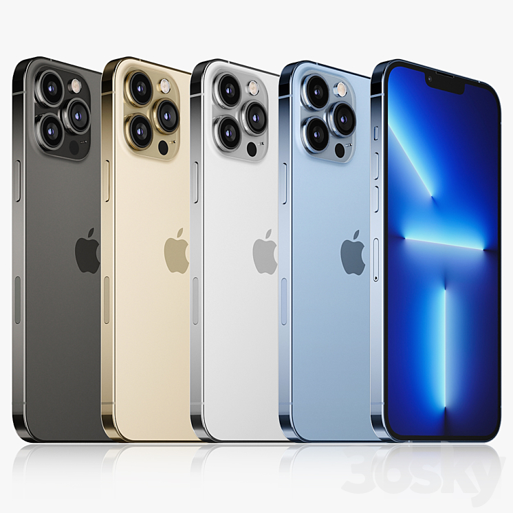 Apple iPhone 13 Pro MAX All Colors - Phones - 3D model