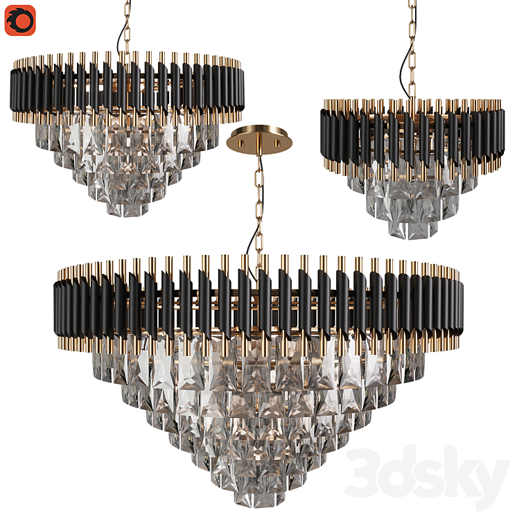 Hanging chandelier Natali Kovaltseva DARIAN - Pendant light - 3D model