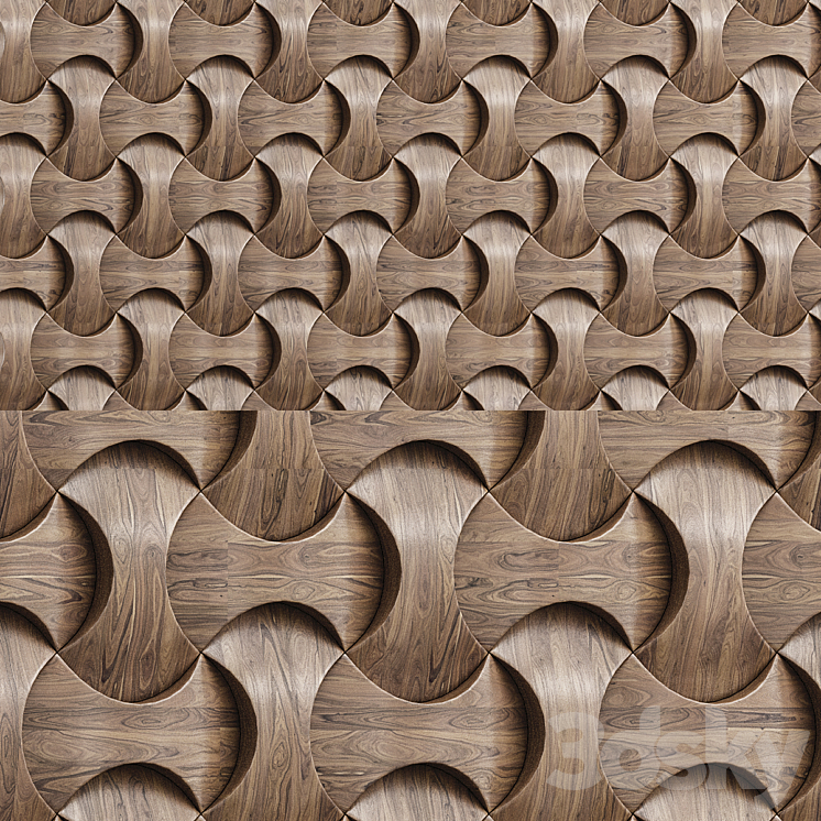 Tree 3D wedge elements - 3D panel - 3D model