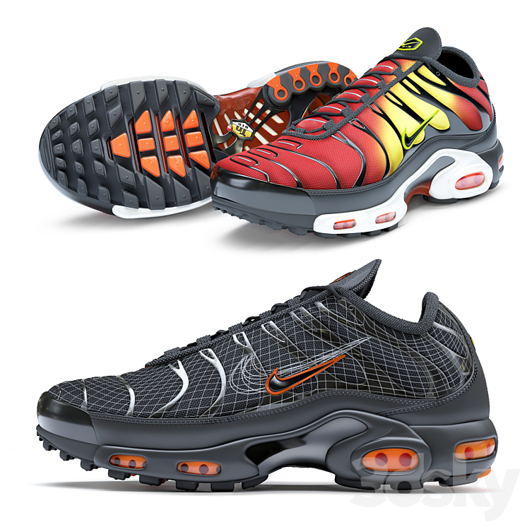 Nike Air Max Plus Sneakers Footwear 3D model