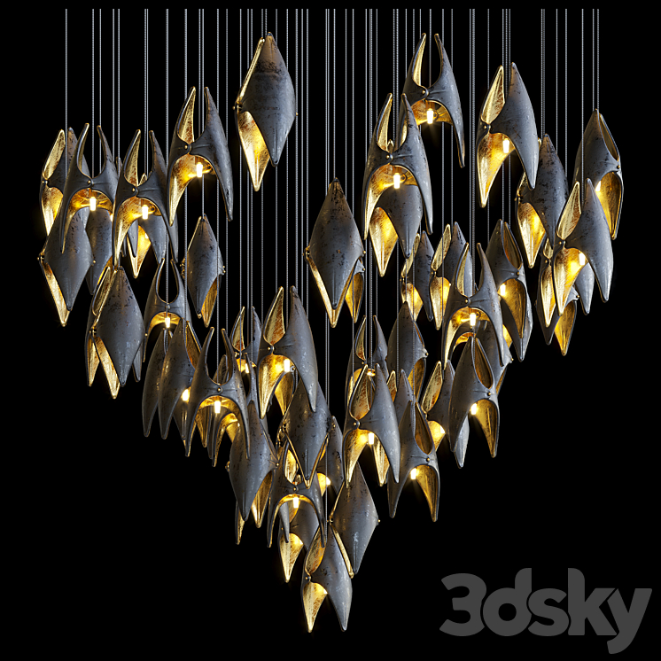 Light composition Vargov® Design - Bat - Pendant light - 3D model