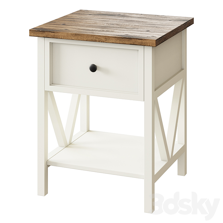 Eichholtz Natalee Barnwood and White One Drawer Side Table bedside ...