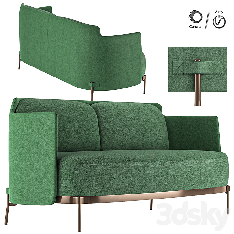Tape Sofa Minotti - Sofa - 3D model