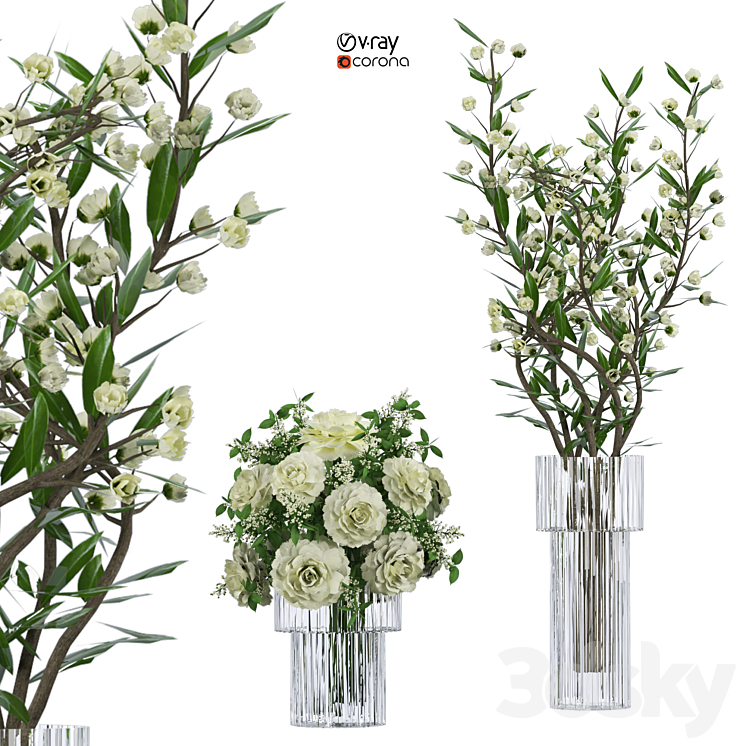 3D Open Flowers 067