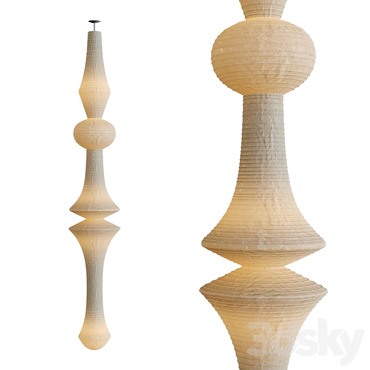 Isamu Noguchi Akari E - Pendant light - 3D model